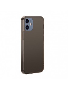 Baseus frostat glasfodral Stelt fodral med flexibel ram iPhone 12 mini Svart (WIAPIPH54N-WS01)