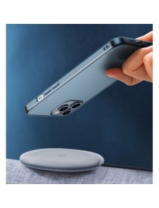 Baseus frostat glasfodral Stelt fodral med flexibel ram iPhone 12 mini Svart (WIAPIPH54N-WS01)