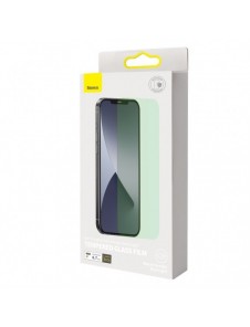 Baseus 2x grönt härdat glas 0,15 mm med antiblått ljusfilter iPhone 12 Pro Max (SGAPIPH67N-LQ02)