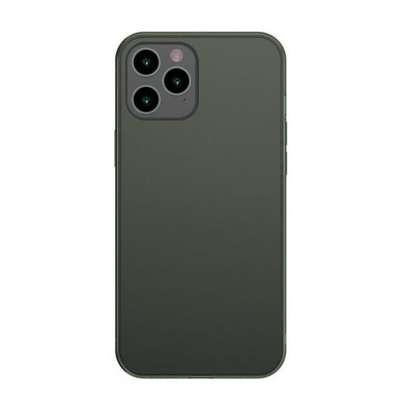 Baseus frostat glasfodral hårt skal med flexibel ram iPhone 12 Pro Max Mörkgrön (WIAPIPH67N-WS06)