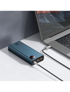 Baseus Adaman power bank 2x USB / 1x USB Type C / 1x micro USB 20000mAh 65W Quick Charge 4.0 Power Delivery blue (PPIMDA-D03)