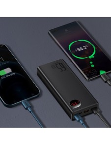Baseus Adaman power bank 2x USB / 1x USB Type C / 1x micro USB 20000mAh 65W Quick Charge 4.0 Power Delivery blue (PPIMDA-D03)