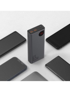 Baseus Adaman power bank 2x USB / 1x USB Type C / 1x micro USB 20000mAh 65W Quick Charge 4.0 Power Delivery blue (PPIMDA-D03)