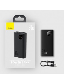Baseus Adaman2 power bank with digital display 10000mAh 30W 2 x USB / 1x USB Type C Overseas Edition PD QC SCP black (PPAD040101