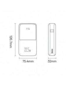 Baseus Baseus Pro 20000mAh 22.5W Black Powerbank with USB Type A - USB Type C 3A 0.3m cable (PPBD040301)