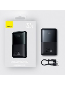 Baseus Baseus Pro 20000mAh 22.5W Black Powerbank with USB Type A - USB Type C 3A 0.3m cable (PPBD040301)