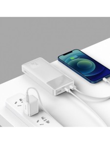 Baseus Bipow fast charging power bank 20000mAh 15W white (Overseas Edition) + USB-A - Micro USB cable 0.25m white (PPBD050102)