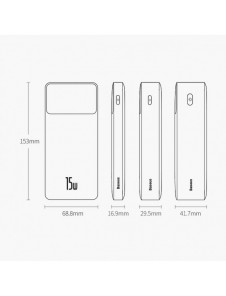 Baseus Bipow fast charging power bank 20000mAh 15W white (Overseas Edition) + USB-A - Micro USB cable 0.25m white (PPBD050102)