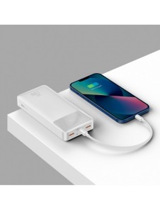 Baseus Bipow fast charging powerbank 20000mAh 20W white (Overseas Edition) + USB-A - Micro USB cable 0.25m white (PPBD050302)