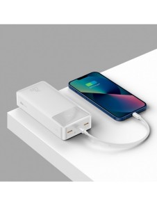 Baseus Bipow fast charging powerbank 30000mAh 20W white (Overseas Edition) + USB-A - Micro USB cable 0.25m white (PPBD050402)
