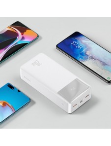 Baseus Bipow fast charging powerbank 30000mAh 20W white (Overseas Edition) + USB-A - Micro USB cable 0.25m white (PPBD050402)