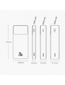 Baseus Bipow fast charging powerbank 30000mAh 20W white (Overseas Edition) + USB-A - Micro USB cable 0.25m white (PPBD050402)
