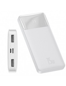Baseus Bipow power bank 10000mAh 2x USB / USB Type C / micro USB 15W white (PPDML-I02)