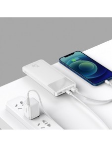 Baseus Bipow power bank 10000mAh 2x USB / USB Type C / micro USB 15W white (PPDML-I02)