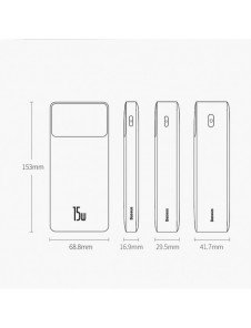 Baseus Bipow power bank 10000mAh 2x USB / USB Type C / micro USB 15W white (PPDML-I02)