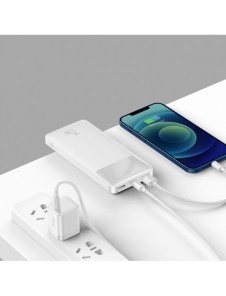 Baseus Bipow powerbank with display 10000mAh 15W white (Overseas Edition) + USB-A - Micro USB cable 0.25m white (PPBD050002)
