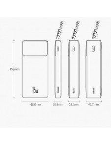 Baseus Bipow powerbank with display 10000mAh 15W white (Overseas Edition) + USB-A - Micro USB cable 0.25m white (PPBD050002)