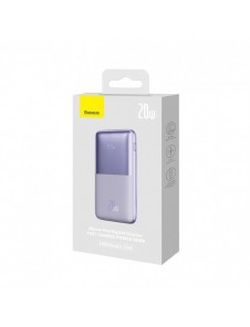 Baseus Bipow Pro Power Bank 10000mAh 20W Purple with USB Type A - USB Type C 3A 0.3m Cable (PPBD040205)