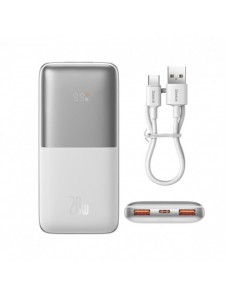 Baseus Bipow Pro Power Bank 10000mAh 20W white with USB Type A - USB Type C 3A 0.3m cable (PPBD040202)