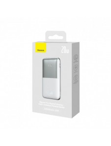 Baseus Bipow Pro Power Bank 10000mAh 20W white with USB Type A - USB Type C 3A 0.3m cable (PPBD040202)
