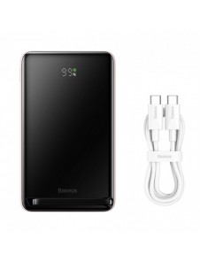 Baseus Magnetic Bracket powerbank med trådlös laddning MagSafe 10000mAh 20W Overseas Edition rosa (PPCX000204) + USB Type C-kabe