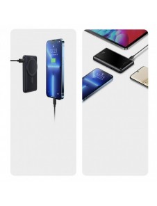 Baseus Magnetic Bracket powerbank med trådlös laddning MagSafe 10000mAh 20W Overseas Edition rosa (PPCX000204) + USB Type C-kabe