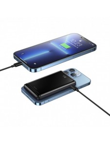 Baseus Magnetic Bracket powerbank med trådlös laddning MagSafe 10000mAh 20W Overseas Edition rosa (PPCX000204) + USB Type C-kabe