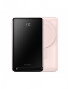 Baseus Magnetic Bracket powerbank med trådlös laddning MagSafe 10000mAh 20W rosa (PPCX000004) + USB Typ C-kabel Baseus Xiaobai S