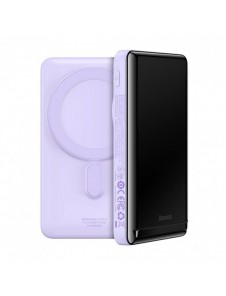 Baseus Magnetic Bracket Trådlös snabbladdning Power Bank 10000mAh 20W LilaďĽMed Xiaobai-serien snabbladdningskabel Typ-C till Ty