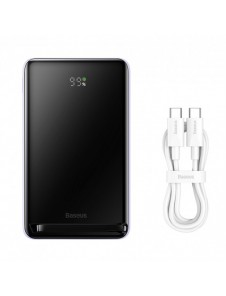 Baseus Magnetic Bracket Trådlös snabbladdning Power Bank 10000mAh 20W LilaďĽMed Xiaobai-serien snabbladdningskabel Typ-C till Ty
