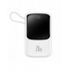 Baseus Qpow Digital Display Power Bank med snabbladdning 10000mAh 20W QC/PD/SCP/FCP med inbyggd Lightning-kabel Vit