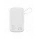 Baseus Qpow Digital Display Power Bank med snabbladdning 10000mAh 20W QC/PD/SCP/FCP med inbyggd Lightning-kabel Vit