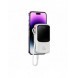 Baseus Qpow Digital Display Power Bank med snabbladdning 10000mAh 20W QC/PD/SCP/FCP med inbyggd Lightning-kabel Vit