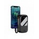 Baseus Qpow Digital Display powerbank med snabbladdning 20000mAh 20W QC/PD/SCP/FCP med inbyggd Lightning-kabel svart