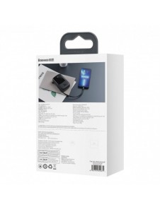 Baseus Qpow Digital Display powerbank med snabbladdning 20000mAh 20W QC/PD/SCP/FCP med inbyggd Lightning-kabel svart