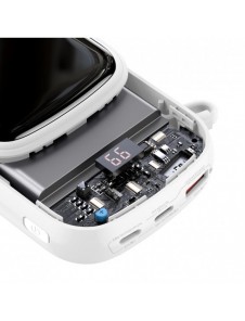 Baseus Qpow Digital Display Power Bank med snabbladdning 20000mAh 20W QC/PD/SCP/FCP med inbyggd Lightning-kabel Vit