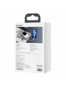 Baseus Qpow Digital Display Power Bank med snabbladdning 20000mAh 20W QC/PD/SCP/FCP med inbyggd Lightning-kabel Vit