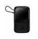 Baseus Qpow Digital Display powerbank med snabbladdning 10000mAh 22,5W QC/PD/SCP/FCP med inbyggd USB-C-kabel svart