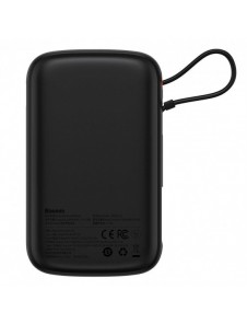 Baseus Qpow Digital Display powerbank med snabbladdning 10000mAh 22,5W QC/PD/SCP/FCP med inbyggd USB-C-kabel svart