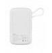 Baseus Qpow Digital Display powerbank med snabbladdning 10000mAh 22,5W QC/PD/SCP/FCP med inbyggd USB-C-kabel vit