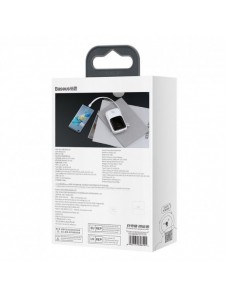 Baseus Qpow Digital Display powerbank med snabbladdning 10000mAh 22,5W QC/PD/SCP/FCP med inbyggd USB-C-kabel vit