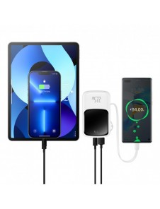 Baseus Qpow powerbank 10000mAh inbyggd USB Type-C-kabel 22,5W Snabbladdning SCP AFC FCP vit (PPQD020102)