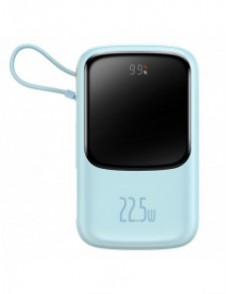 Baseus Qpow powerbank 10000mAh inbyggd USB Type-C-kabel 22,5W Snabbladdning SCP AFC FCP blå (PPQD020103)