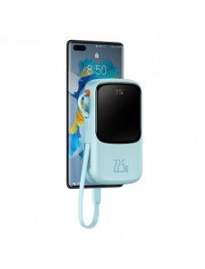 Baseus Qpow powerbank 10000mAh inbyggd USB Type-C-kabel 22,5W Snabbladdning SCP AFC FCP blå (PPQD020103)