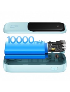 Baseus Qpow powerbank 10000mAh inbyggd USB Type-C-kabel 22,5W Snabbladdning SCP AFC FCP blå (PPQD020103)