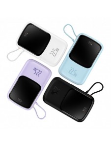 Baseus Qpow powerbank 10000mAh inbyggd USB Type-C-kabel 22,5W Snabbladdning SCP AFC FCP blå (PPQD020103)