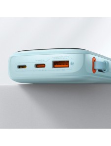 Baseus Qpow powerbank 10000mAh inbyggd USB Type-C-kabel 22,5W Snabbladdning SCP AFC FCP blå (PPQD020103)