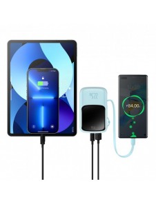 Baseus Qpow powerbank 10000mAh inbyggd USB Type-C-kabel 22,5W Snabbladdning SCP AFC FCP blå (PPQD020103)