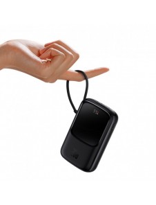 Baseus Qpow powerbank 10000mAh inbyggd USB Type-C-kabel 22,5W Snabbladdning SCP AFC FCP blå (PPQD020103)