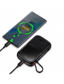 Baseus Qpow powerbank 10000mAh inbyggd USB Type-C-kabel 22,5W Snabbladdning SCP AFC FCP blå (PPQD020103)